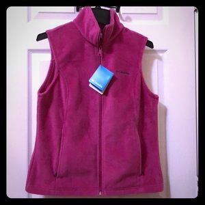 NWT Columbia Pink Fleece Vest size Petite Medium